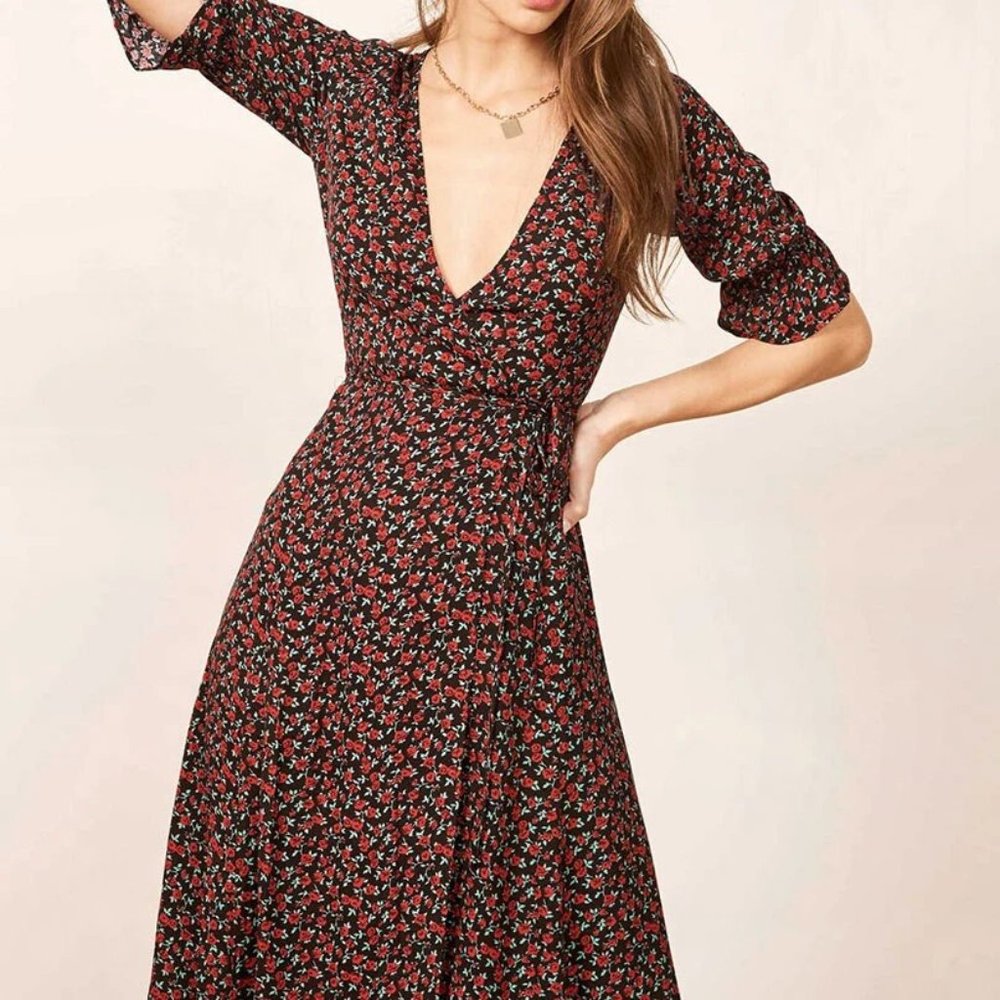 Reformation Judith Midi Wrap Dress